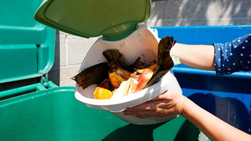 woman recycling organic waste