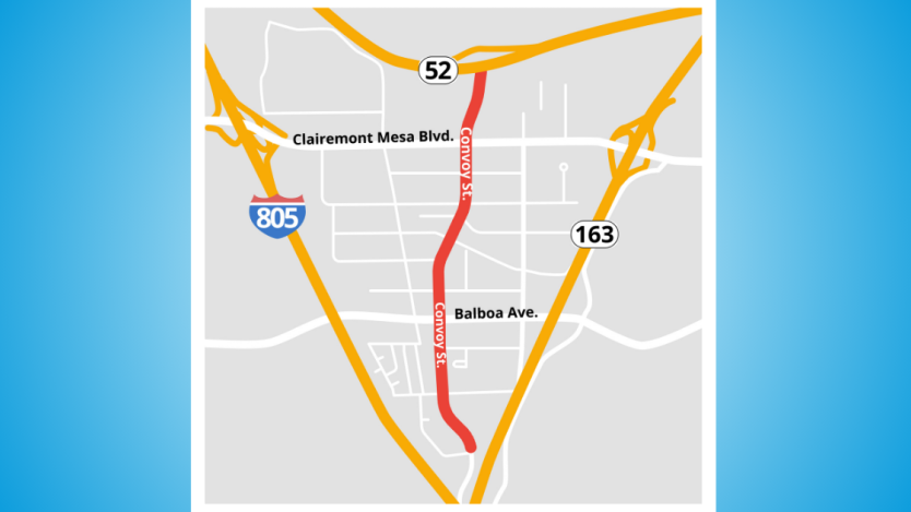 map that highlights where convoy will be resurfaced