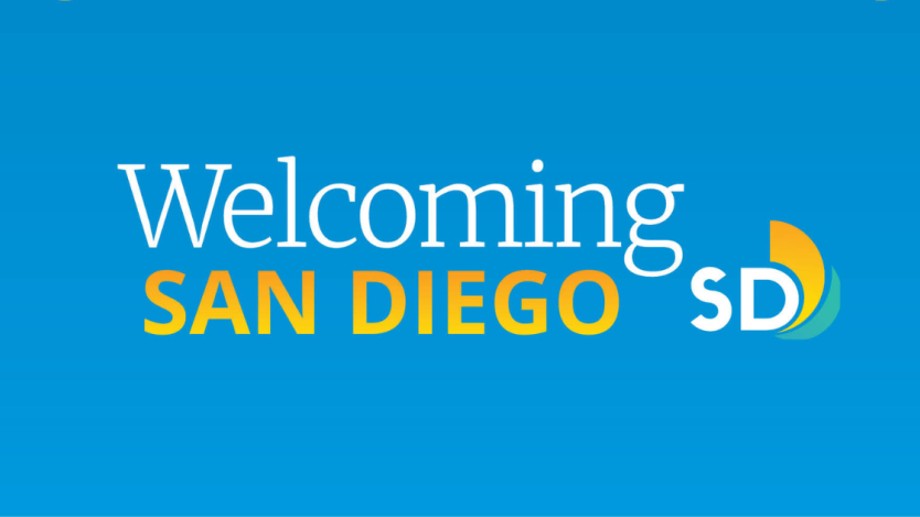SD logo reads: Welcoming San Diego 