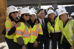 Female engineers and Mayor Todd Gloria