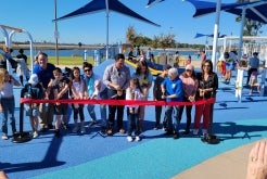 Mayor Todd Gloria at a Playground Opening
