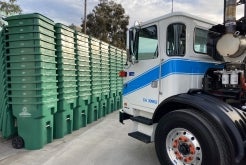 Green bins and CNG truck