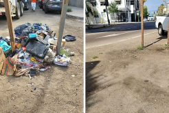 before picture a pile of trash, after picture the pile of trash cleared