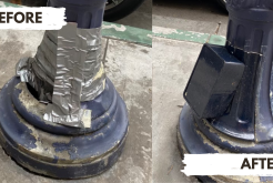 before and after picture of streetlight repairs