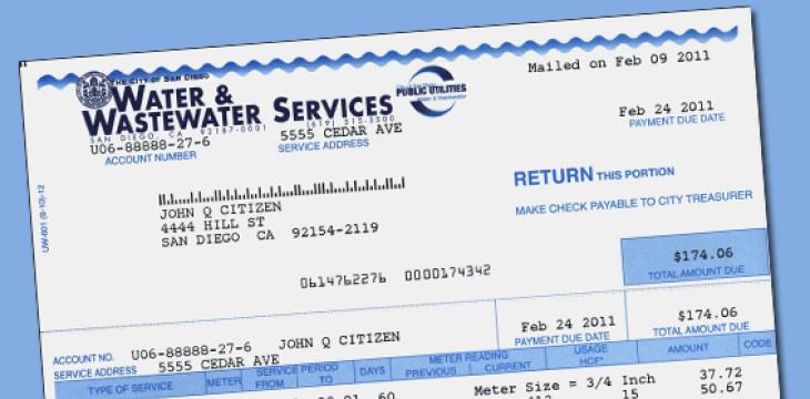 Photo of  Water Bill Sample