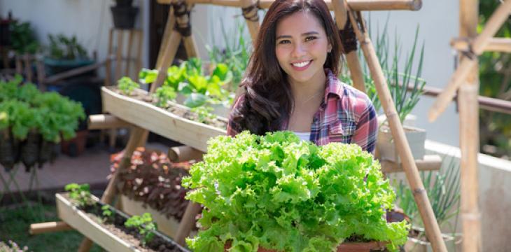 woman gardening