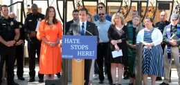Councilmember Campillo at the Hate Stops Here Event