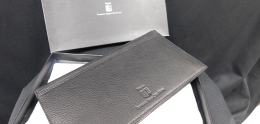 Black Large Leather Travel Wallet