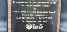 27th Annual Economic Summit Plaque of Appreciation