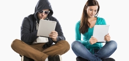 Teen girl in potential internet danger with man in disguise