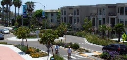 Traffic roundabout in La Jolla