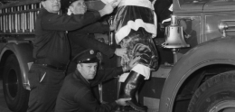 Santa Claus with Firemen in 1966