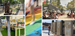 Collage of outside dining places