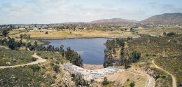 Aerial view of Upper Otay Reservoir