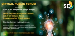 Register for Virtual Public Forum: Public Input on a Proposed Council Policy on Climate Action Imple