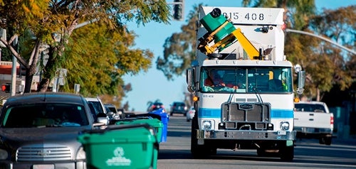 Green bin collection by truck