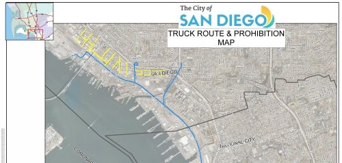 Truck Route and Street Prohibition Map