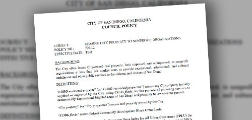 Updated Council Policy 700-12: Leasing City Property to Nonprofit Organizations