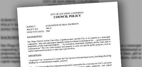Updated Council Policy 700-32: Acquisition of Real Property