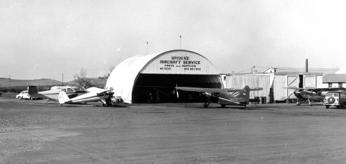 Spider's Aircraft Service at Montgomery Field in 1955