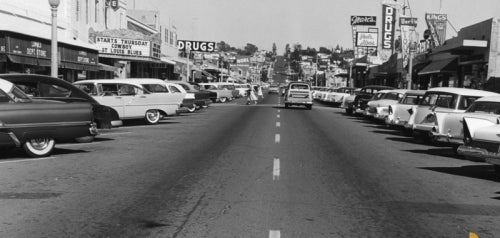 Newport Avenue, Strand Theatre, Ocean Beach in 1958