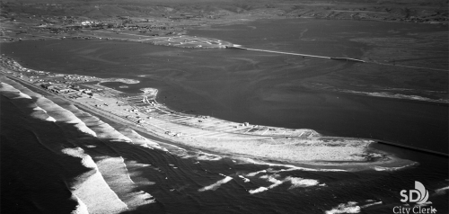1930 Aerial view of Mission Bay, Crown Point and Mission Beach