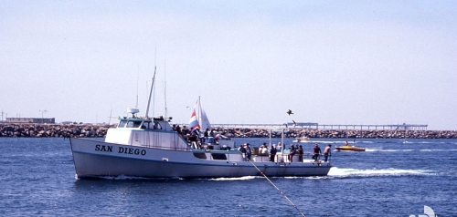 Sportfishing Boat, the 'San Diego'  Entering Mission Bay in 1970