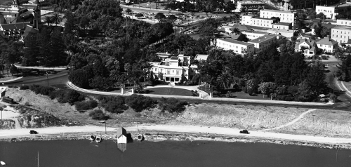 1928 Aerial, Hotel Del Coronado , Silver Strand with Tent City