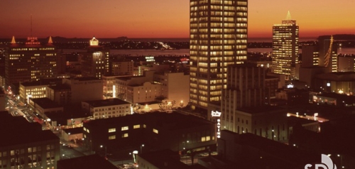 Downtown Sunset during 1966 Holiday Season