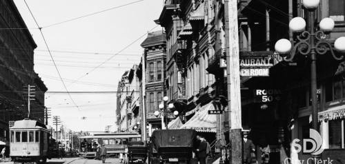 Electric Arc Lights on Fourth Avenue in 1909