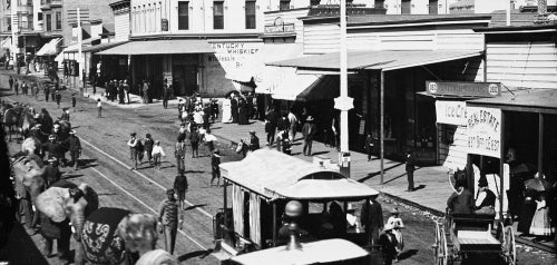 Circus Parade in Downtown in 1887