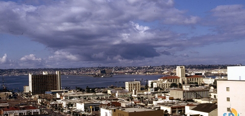 1973 View of Downtown San Diego, Harbor Island