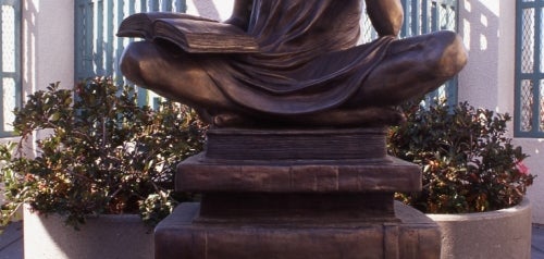 Mary Buckman's Reading Girl Sculpture at Carmel Valley Library