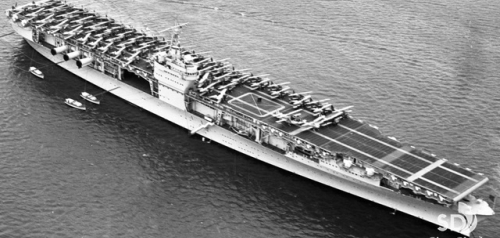 Aircraft Carrier in San Diego Bay in 1937