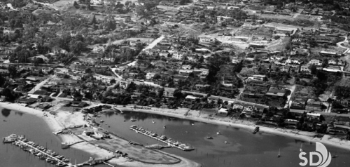 1950 Aerial View of the Southwestern Yacht Club, Point Loma