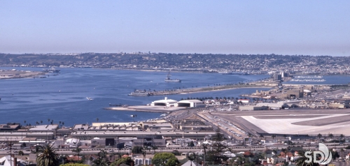 Aerial View of San Diego Bay Circa 1970