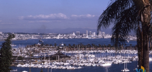 View of San Diego Skyline and Shelter Island, Marinas