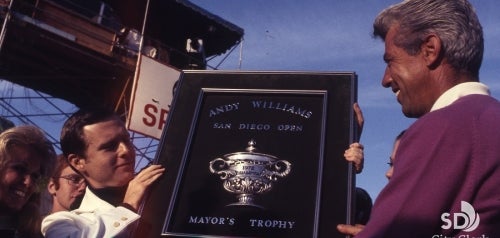 Paul Harney, 1972 AWSDO Winner, Receiving Mayor's Trophy