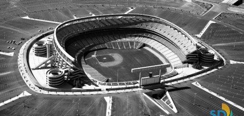 1969 Aerial View of San Diego Stadium, Mission Valley
