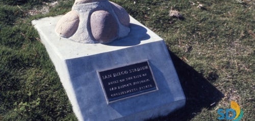 Guglielmetti Estate Plaque at San Diego's Mission Valley Stadium