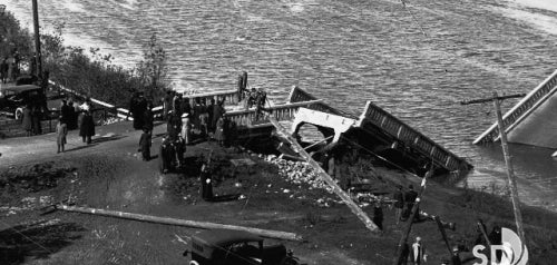 1916 Flood Remains of the Old Town Bridge