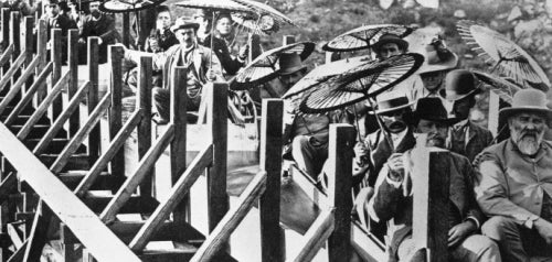 Riding the San Diego Flume on its Opening Day in 1889