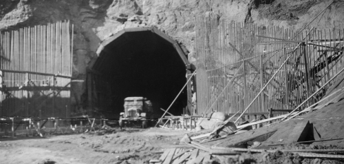El Capitan -  Construction of Portal of Diversion Tunnel in 1932