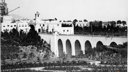 Black and White Cabrillo Bridge Construction c1911