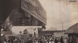 Crowd on the midway at the California Pacific International Exposition, held in May - November 1935 and February - September 1936