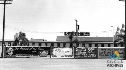 Advertisements around Lane Field in 1949