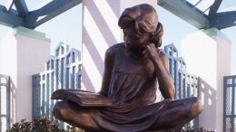 Mary Buckman's Reading Girl Sculpture at Carmel Valley Library