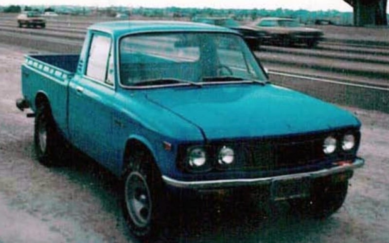 Terry Pahl's blue Chevrolet pick-up truck