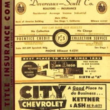 San Diego Suburban City Directory, circa 1956