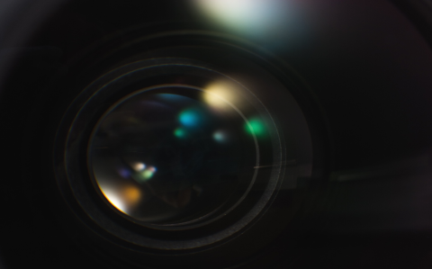 camera lens with dark background